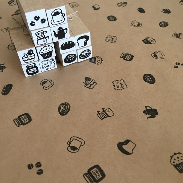 Hankodori Rubber Stamp - Small Cafe Mini Stamp