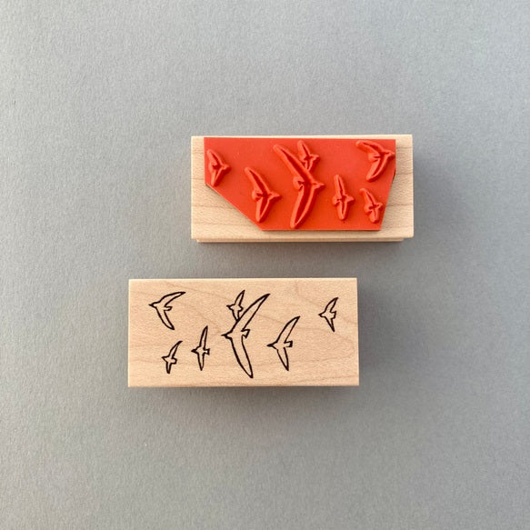 Hankodori Rubber Stamp - Flock of Birds