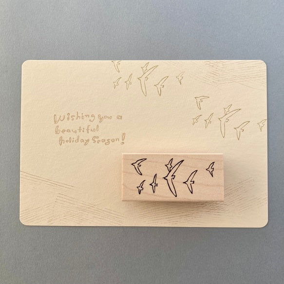 Hankodori Rubber Stamp - Flock of Birds