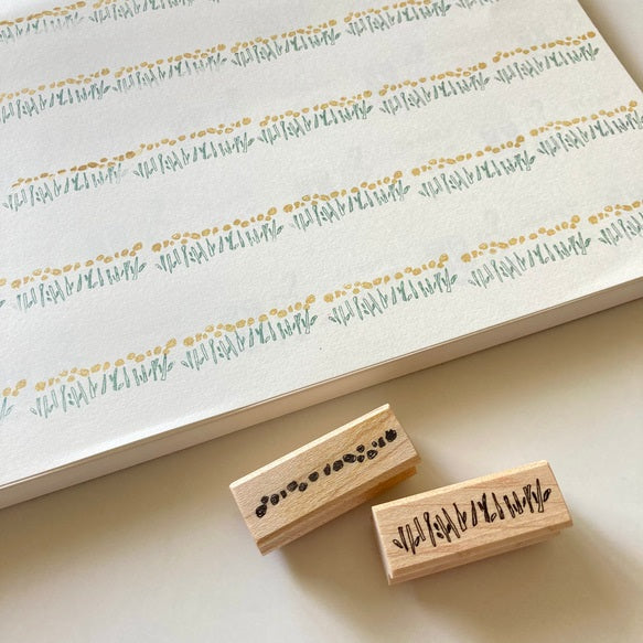 Hankodori Rubber Stamp - Grass Line