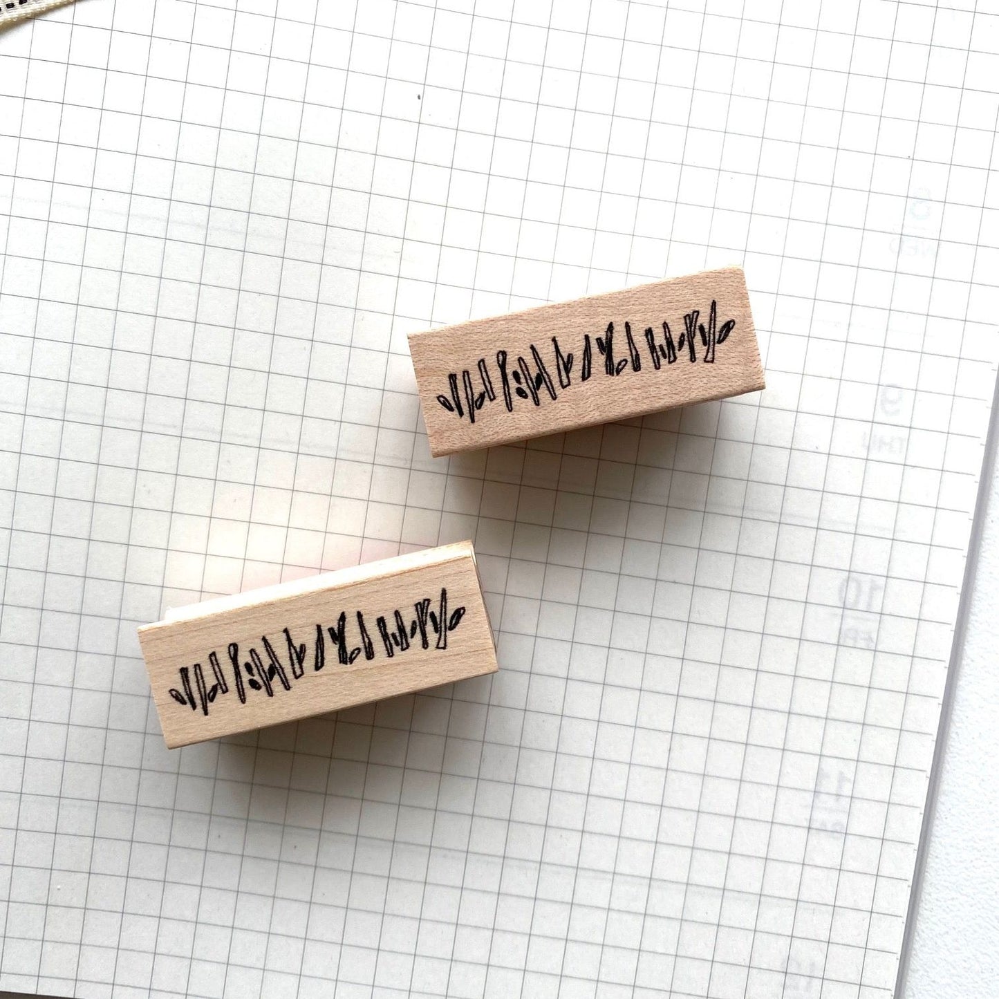 Hankodori Rubber Stamp - Grass Line