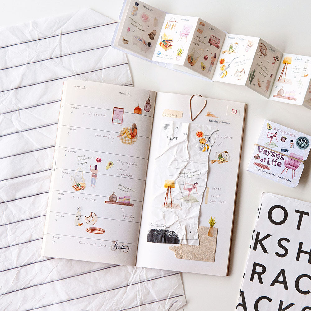 MU Lifestyle Die-Cut Washi Tape Mini Booklet - 02 Verses of Life