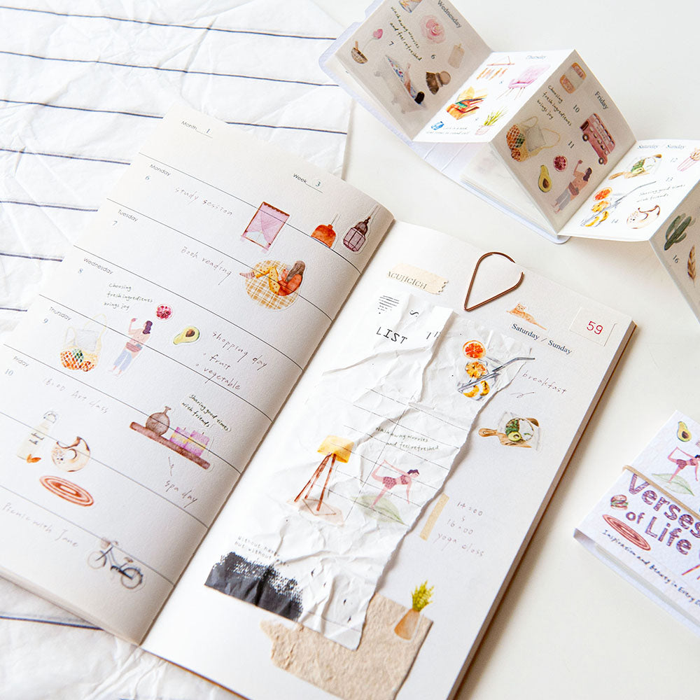 MU Lifestyle Die-Cut Washi Tape Mini Booklet - 02 Verses of Life