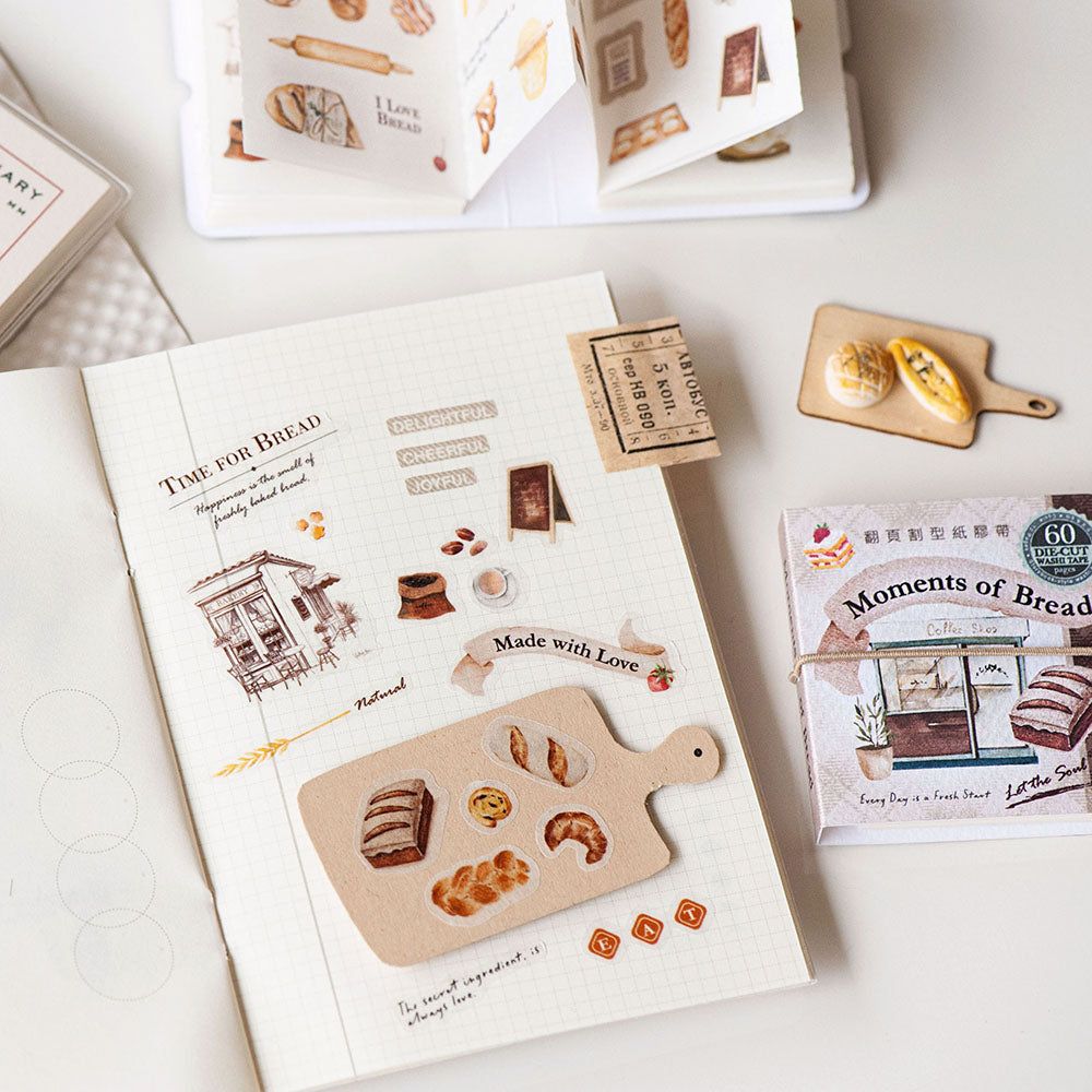 MU Lifestyle Die-Cut Washi Tape Mini Booklet - 05 Moments of Bread