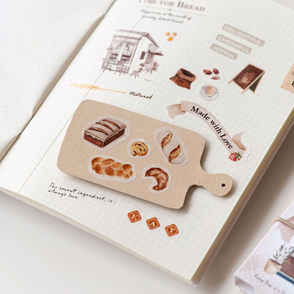 MU Lifestyle Die-Cut Washi Tape Mini Booklet - 05 Moments of Bread