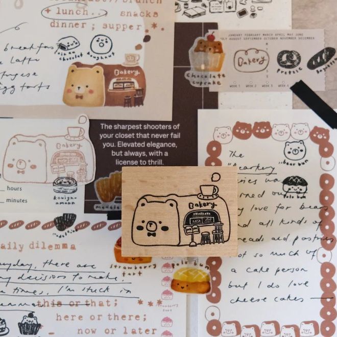 Eileen Tai Rubber Stamp - Bakery Bear