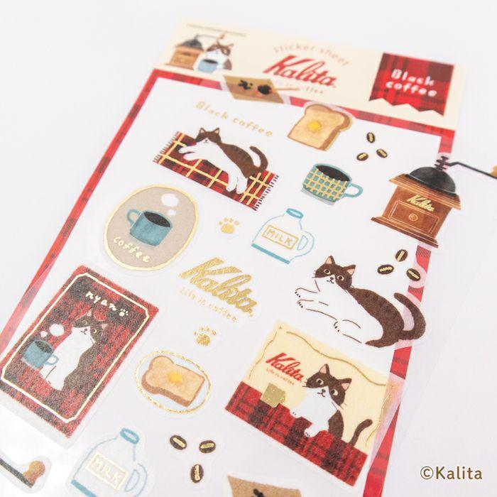 Kalita x Furukawa Paper Works Foil-Stamped Sticker Sheet - Black Coffee