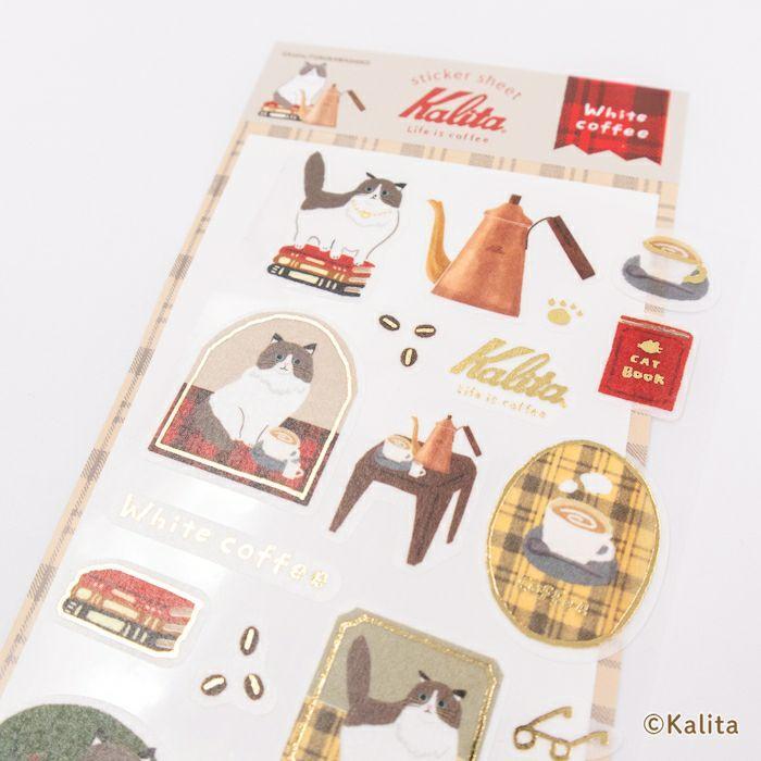 Kalita x Furukawa Paper Works Foil-Stamped Sticker Sheet - White Coffee
