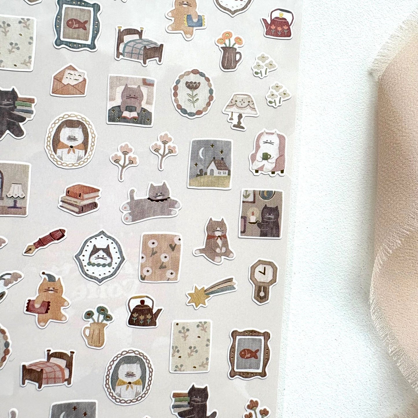 Mind Wave Lampo Mini Sticker - Cat and Night