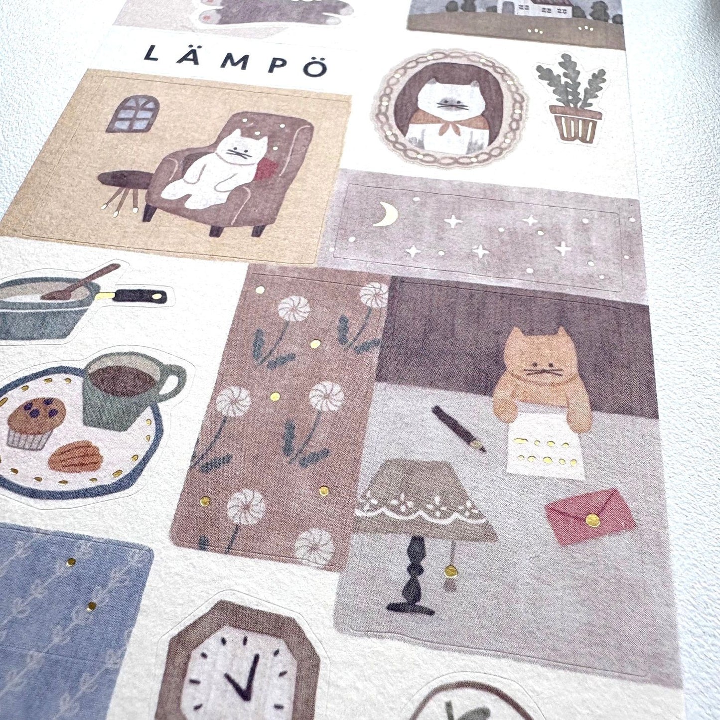 Mind Wave Lampo Sticker - Cat and Night