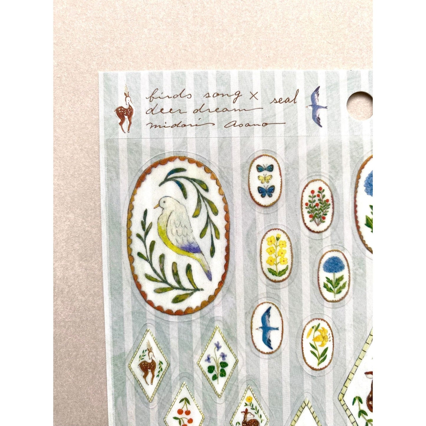Cozyca Products x Midori Asano Transparent Stickers - Birds Song x Deer Dream