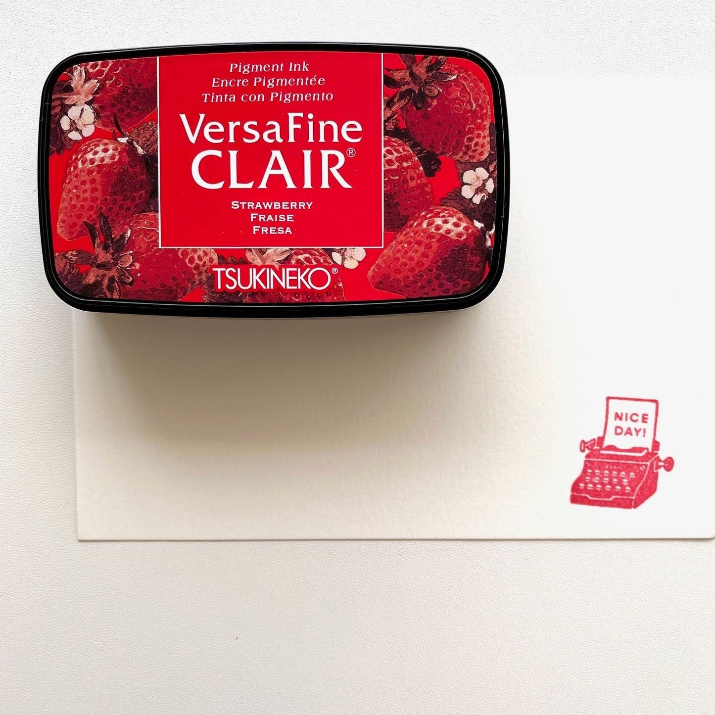 Tsukineko VersaFine Clair Stamp Ink Pad - Strawberry