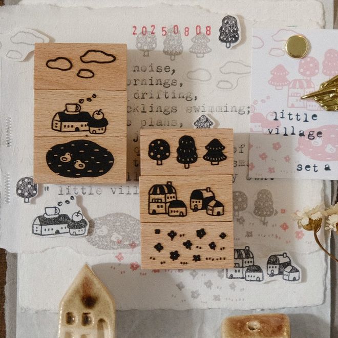 Eileen Tai Rubber Stamp - Little Village Set A