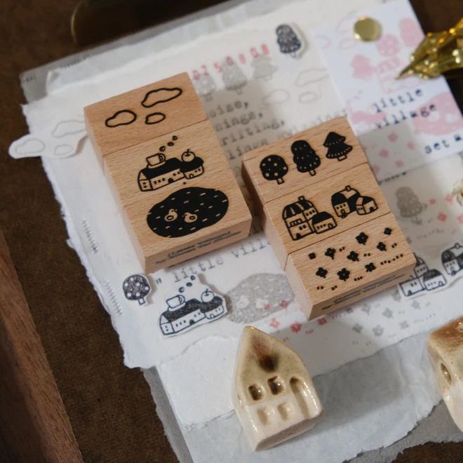 Eileen Tai Rubber Stamp - Little Village Set A