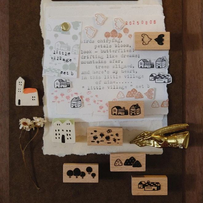 Eileen Tai Rubber Stamp - Little Village Set B
