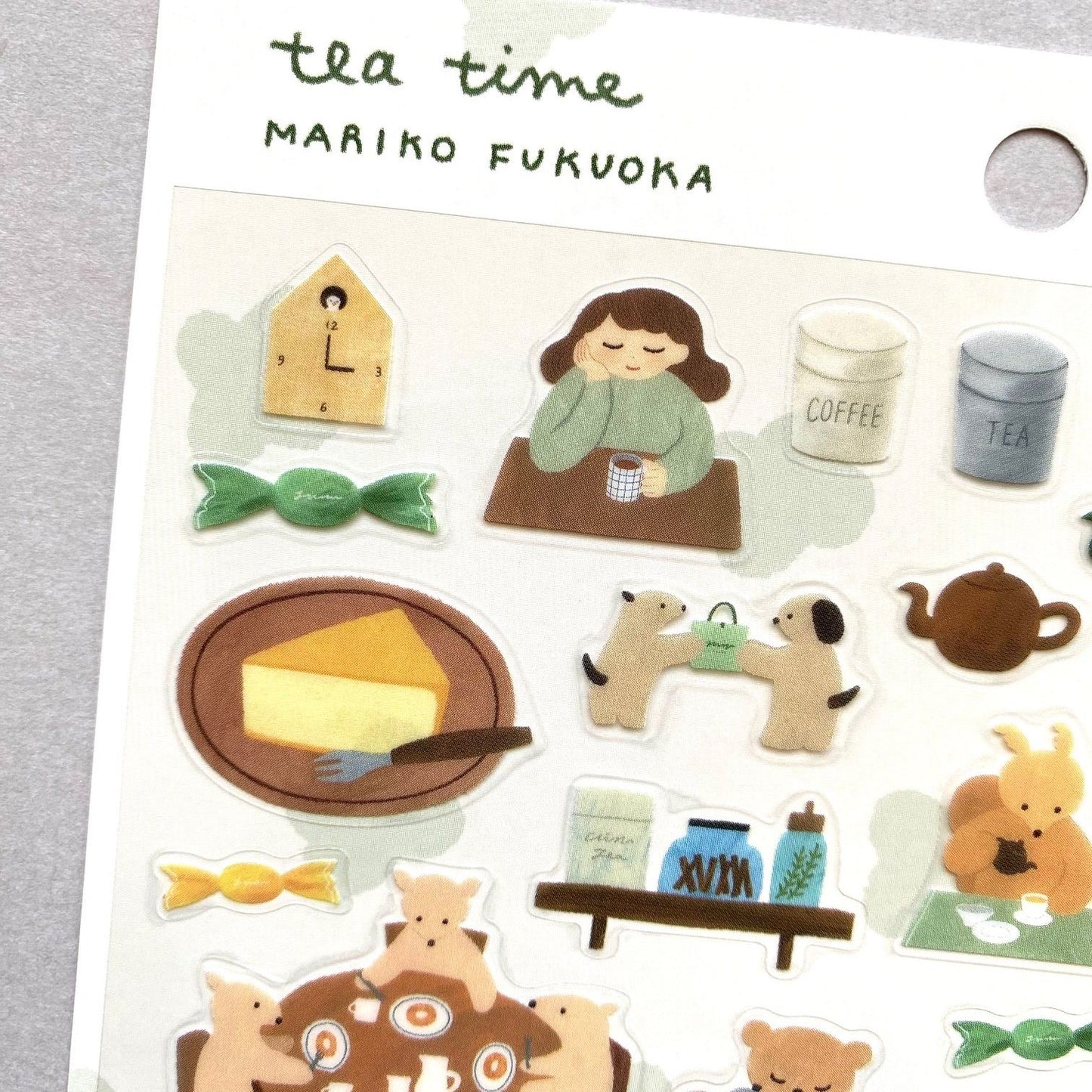 Cozyca Products x Mariko Fukuoka Transparent Stickers - Tea Time
