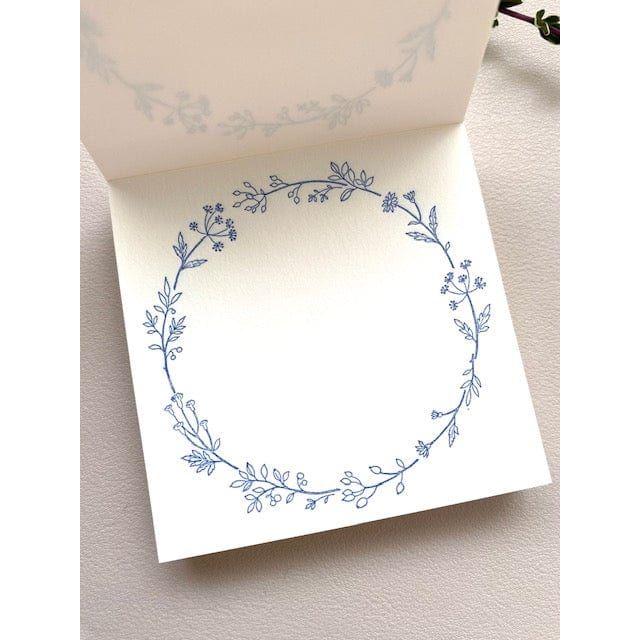 Hutte Paper Works Letterpress Memo Pad - Blue Flowers