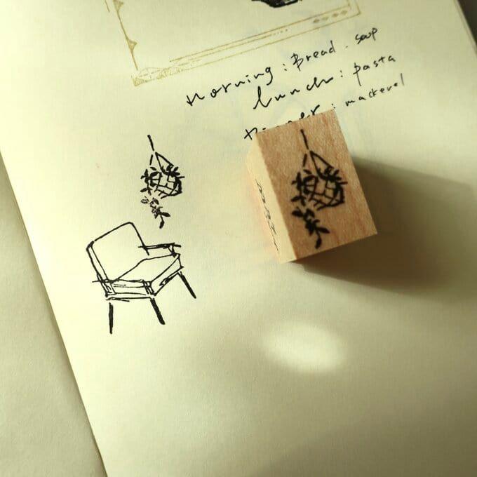 MA7stamp Rubber Stamp - Hanging Green