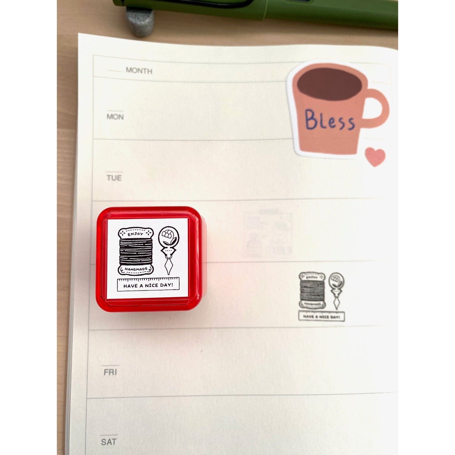 Sanby x Eric Small Things Self Inking Stamp - Sewing