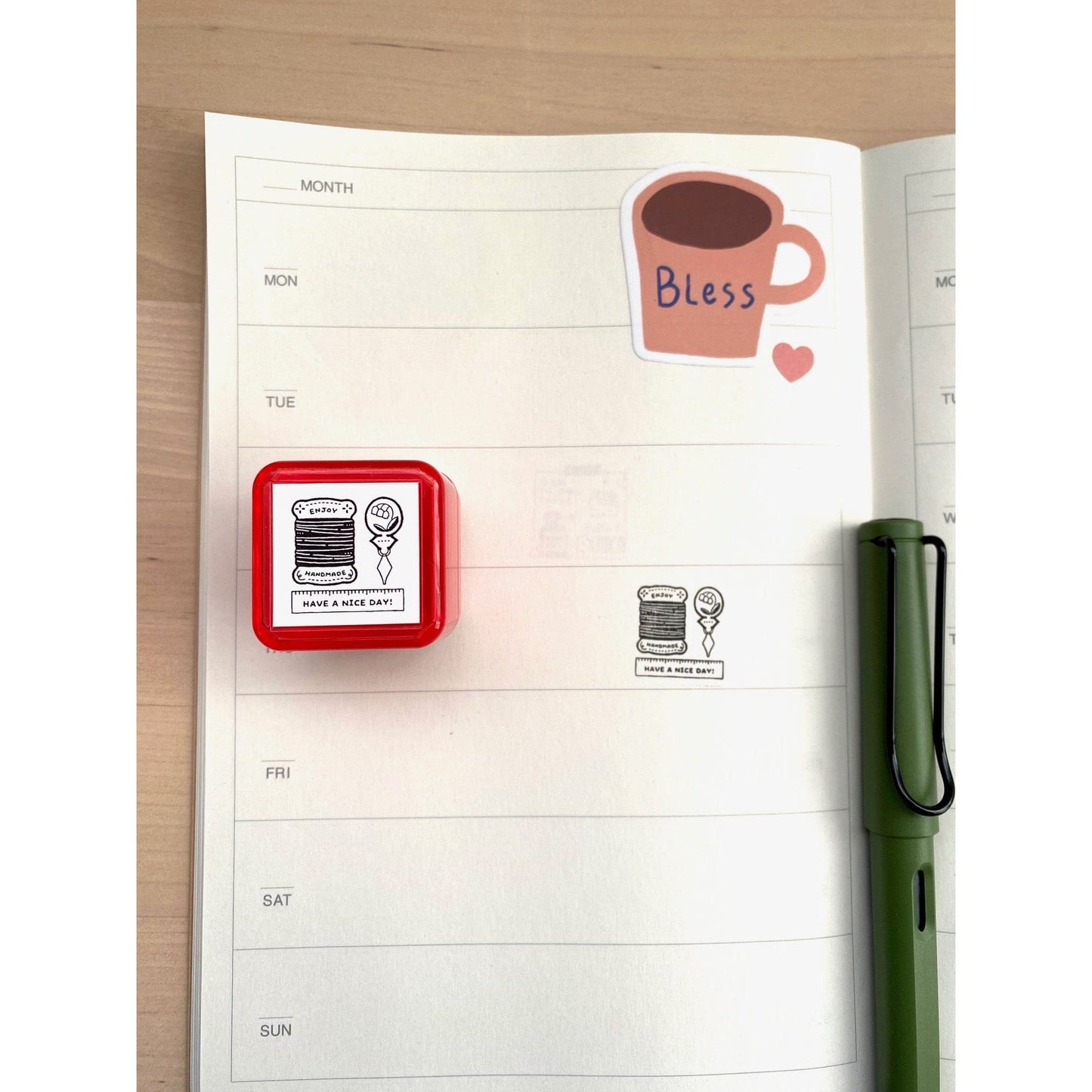 Sanby x Eric Small Things Self Inking Stamp - Sewing