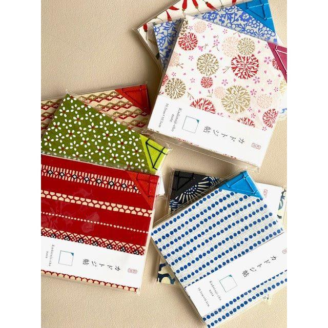 Shogado Kadotoji Notebook (Small) – Floral Stripe / Green