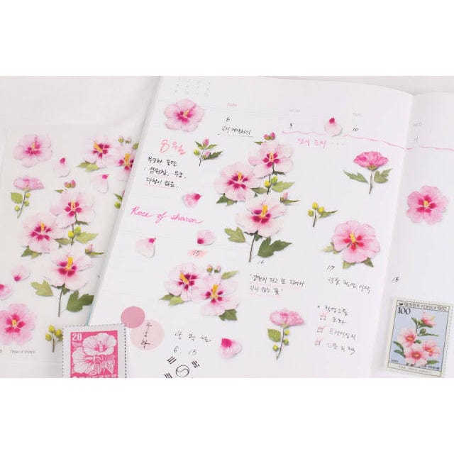 Appree Pressed Flower Sticker - Rose of sharon