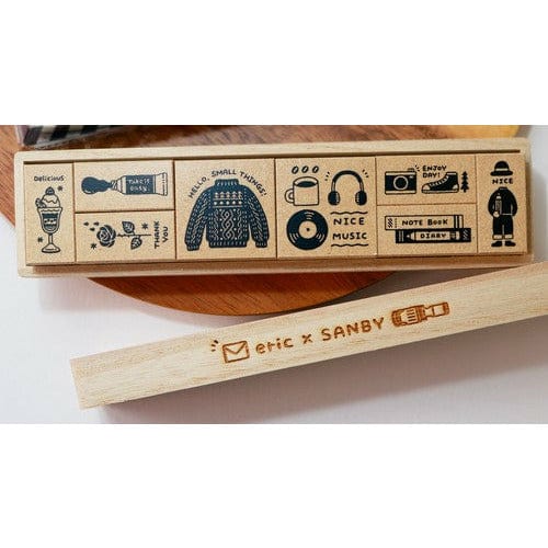 Eric Hello Small Things x Sanby Collaboration Stamp Set - Label