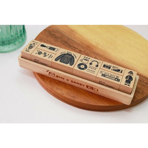 Eric Hello Small Things x Sanby Collaboration Stamp Set - Label