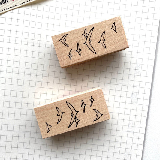 Hankodori Rubber Stamp - Flock of Birds