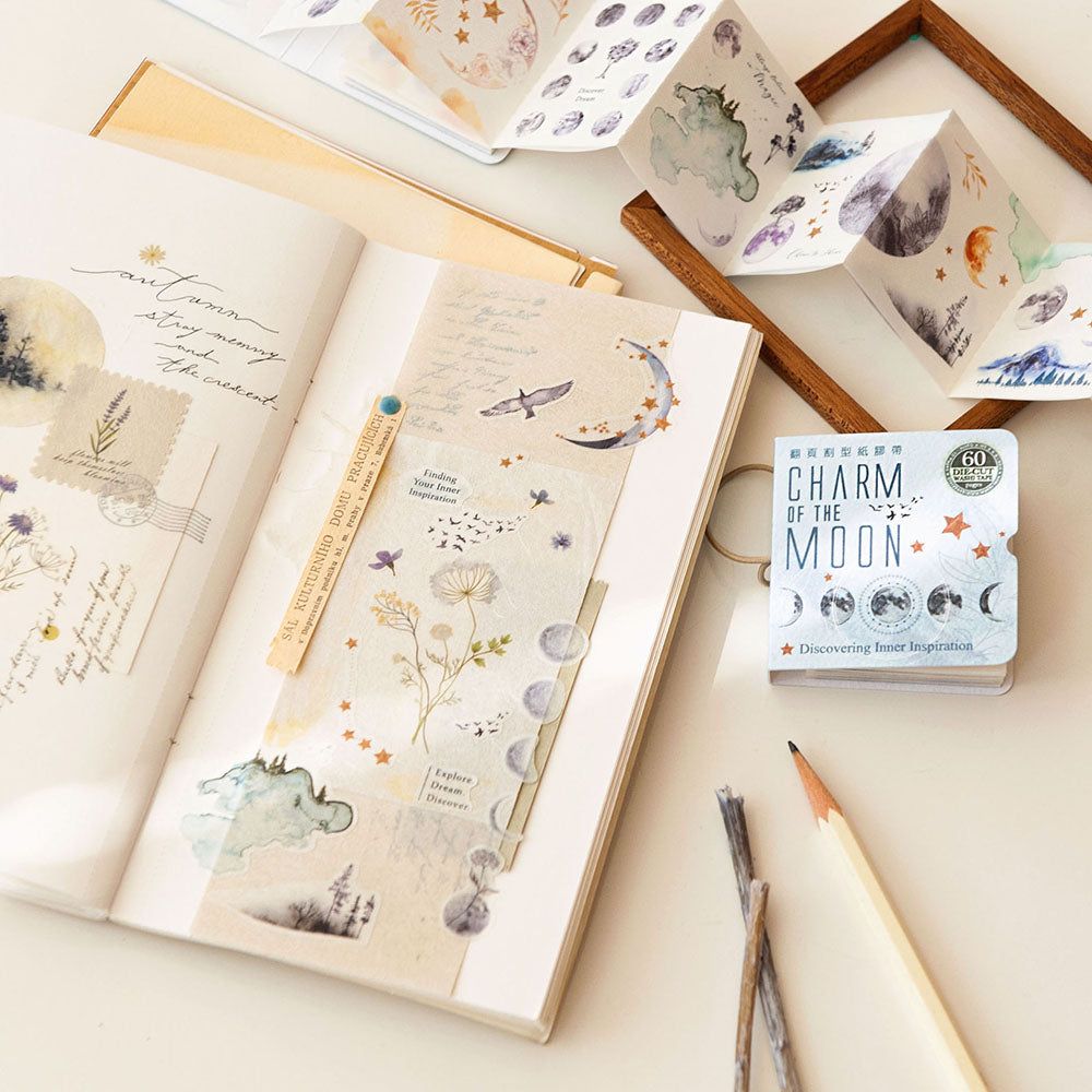 MU Lifestyle Die-Cut Washi Tape Mini Booklet - 03 Charm of The Moon