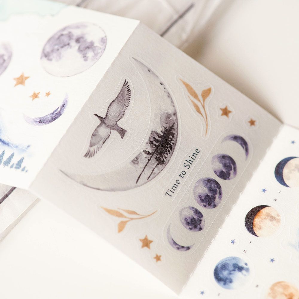 MU Lifestyle Die-Cut Washi Tape Mini Booklet - 03 Charm of The Moon