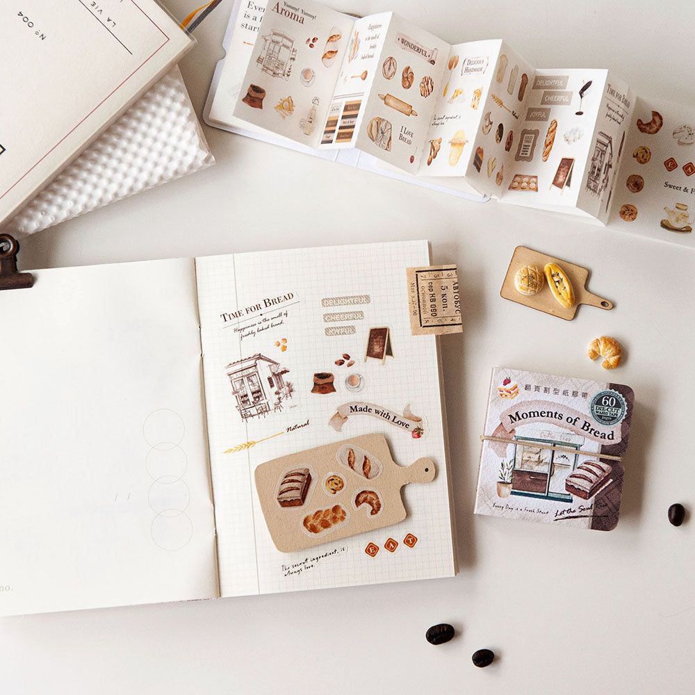 MU Lifestyle Die-Cut Washi Tape Mini Booklet - 05 Moments of Bread