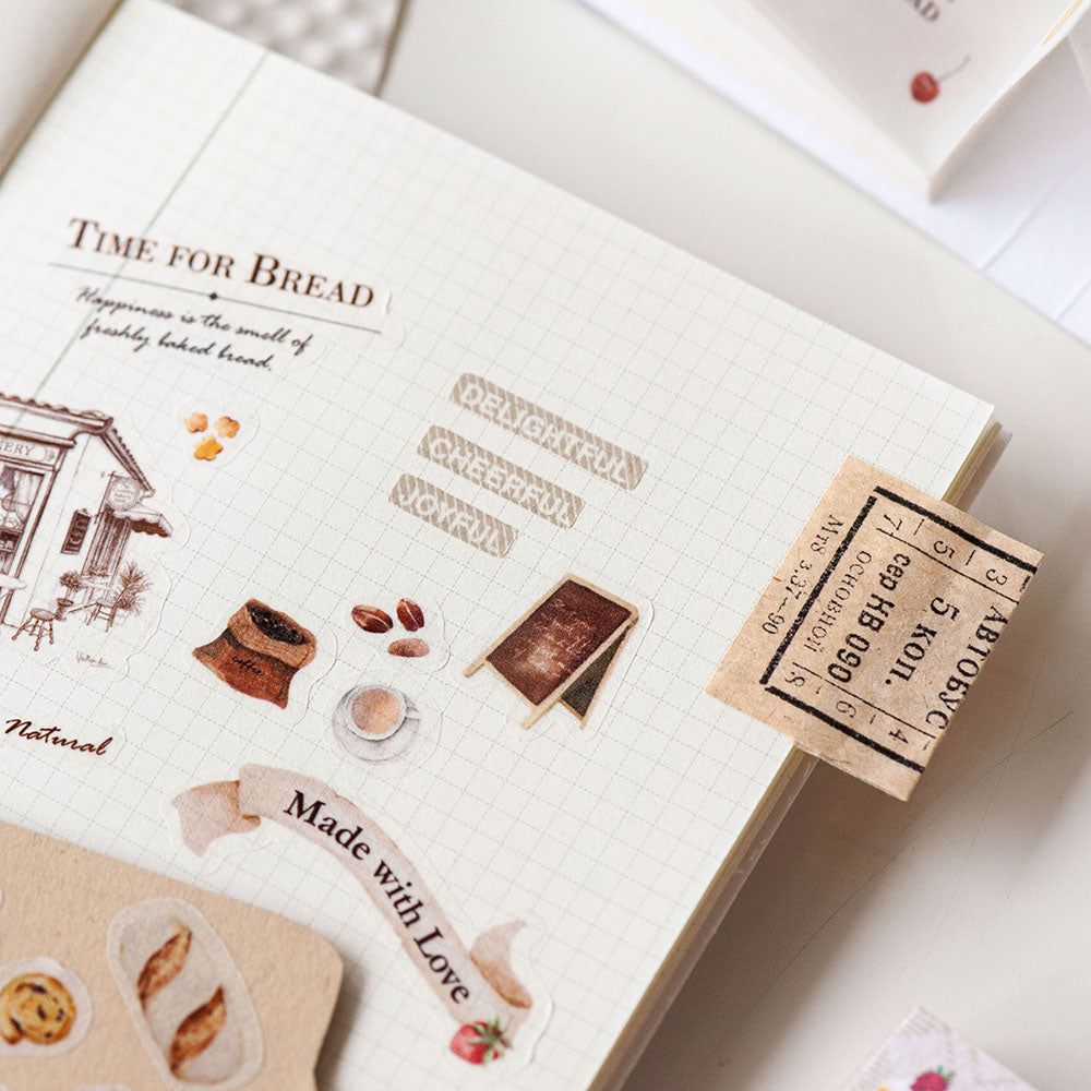 MU Lifestyle Die-Cut Washi Tape Mini Booklet - 05 Moments of Bread