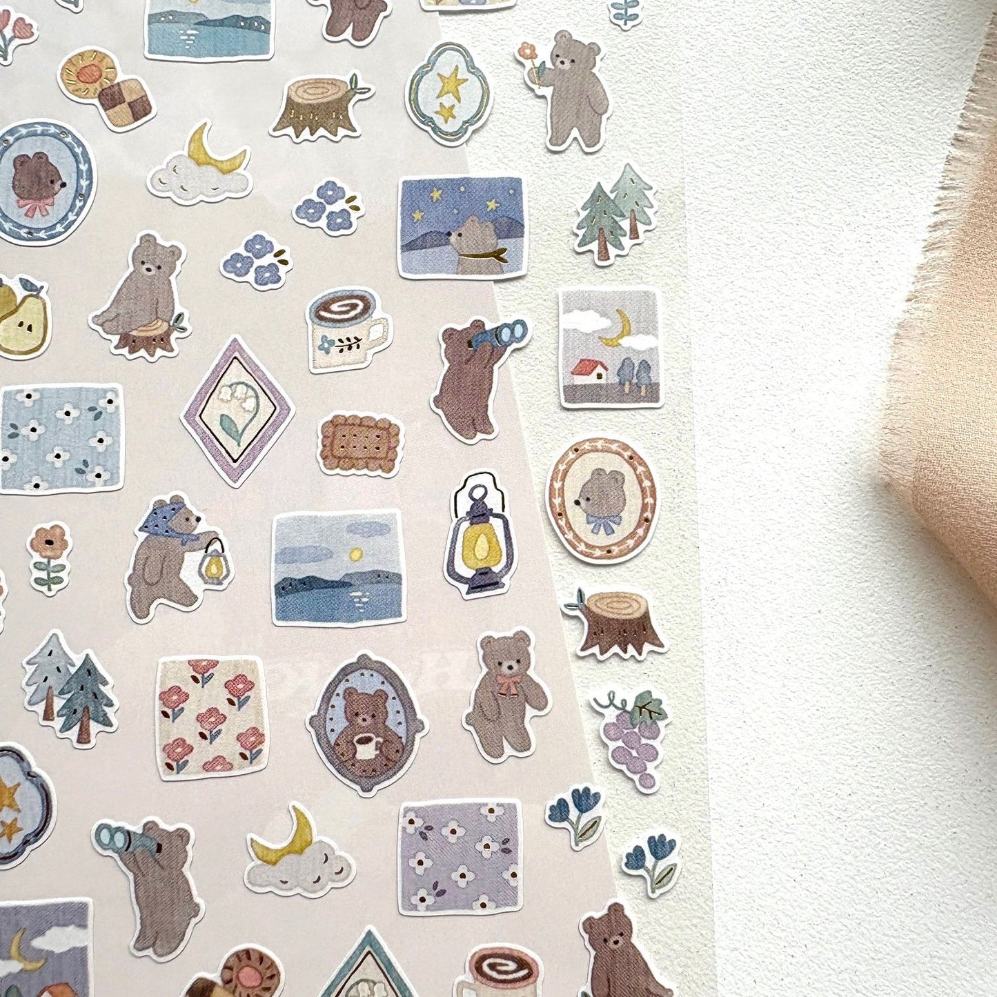 Mind Wave Lampo Mini Sticker - Bear and Starry Sky