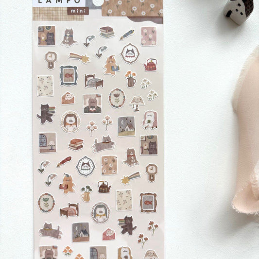 Mind Wave Lampo Mini Sticker - Cat and Night