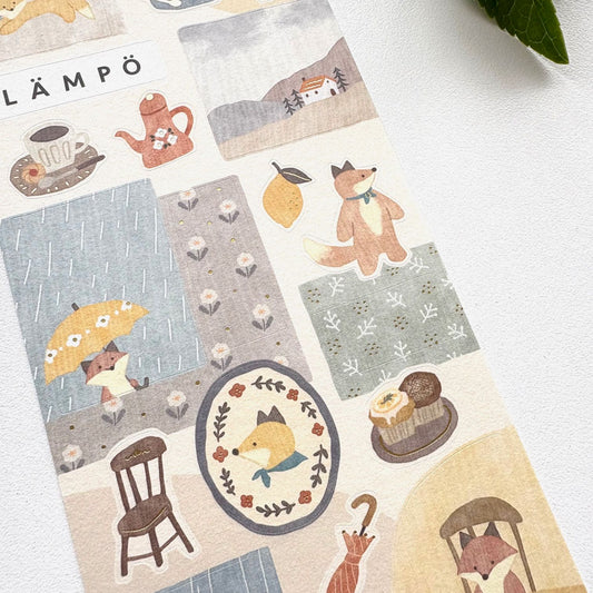 Mind Wave Lampo Sticker - Fox and Rain