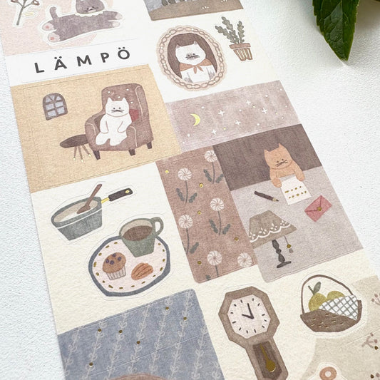 Mind Wave Lampo Sticker - Cat and Night