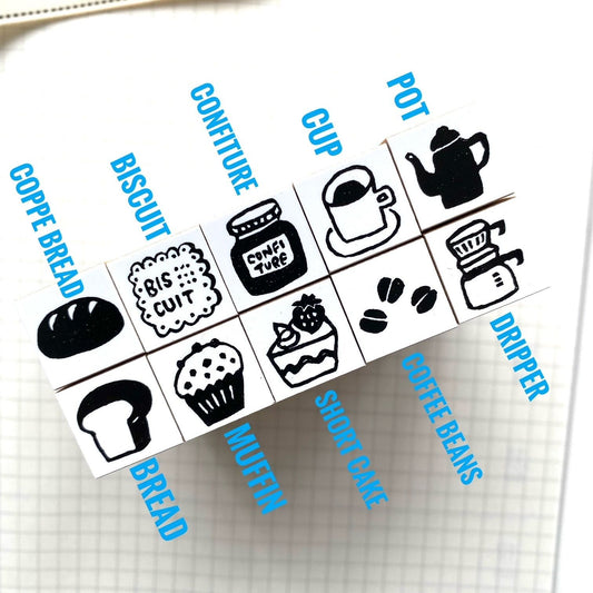 Hankodori Rubber Stamp - Small Cafe Mini Stamp