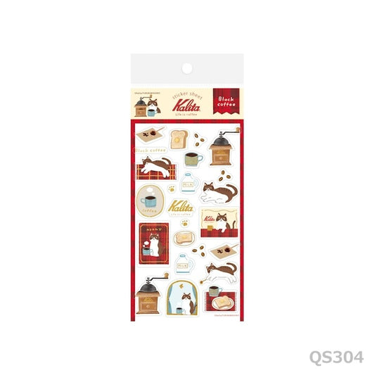 Kalita x Furukawa Paper Works Foil-Stamped Sticker Sheet - Black Coffee