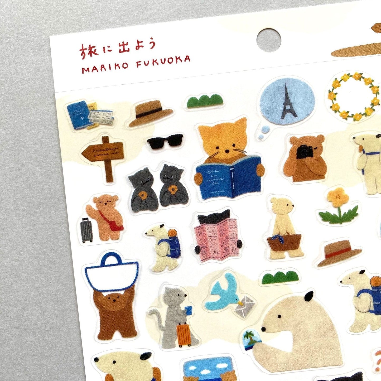 Cozyca Products x Mariko Fukuoka Transparent Stickers - Let's Go On a Trip