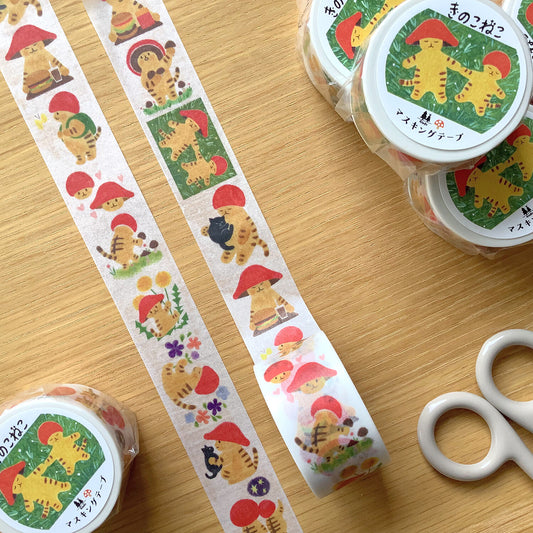 4Legs Mushroom Cat Washi Tape
