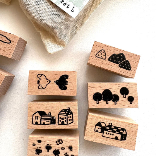 Eileen Tai Rubber Stamp - Little Village Set B
