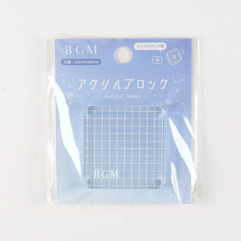 BGM Clear Stamp Acrylic Block With Grid - Small